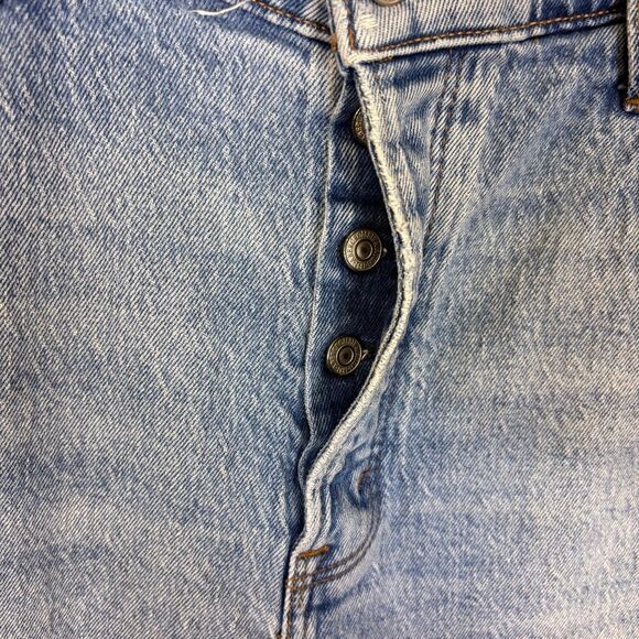 Abercrombie & Fitch The Dad High Rise Distressed Knee Raw Hem Jeans 14 - Picture 4 of 7